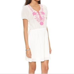 D.RA White Pink Embroidered Dress